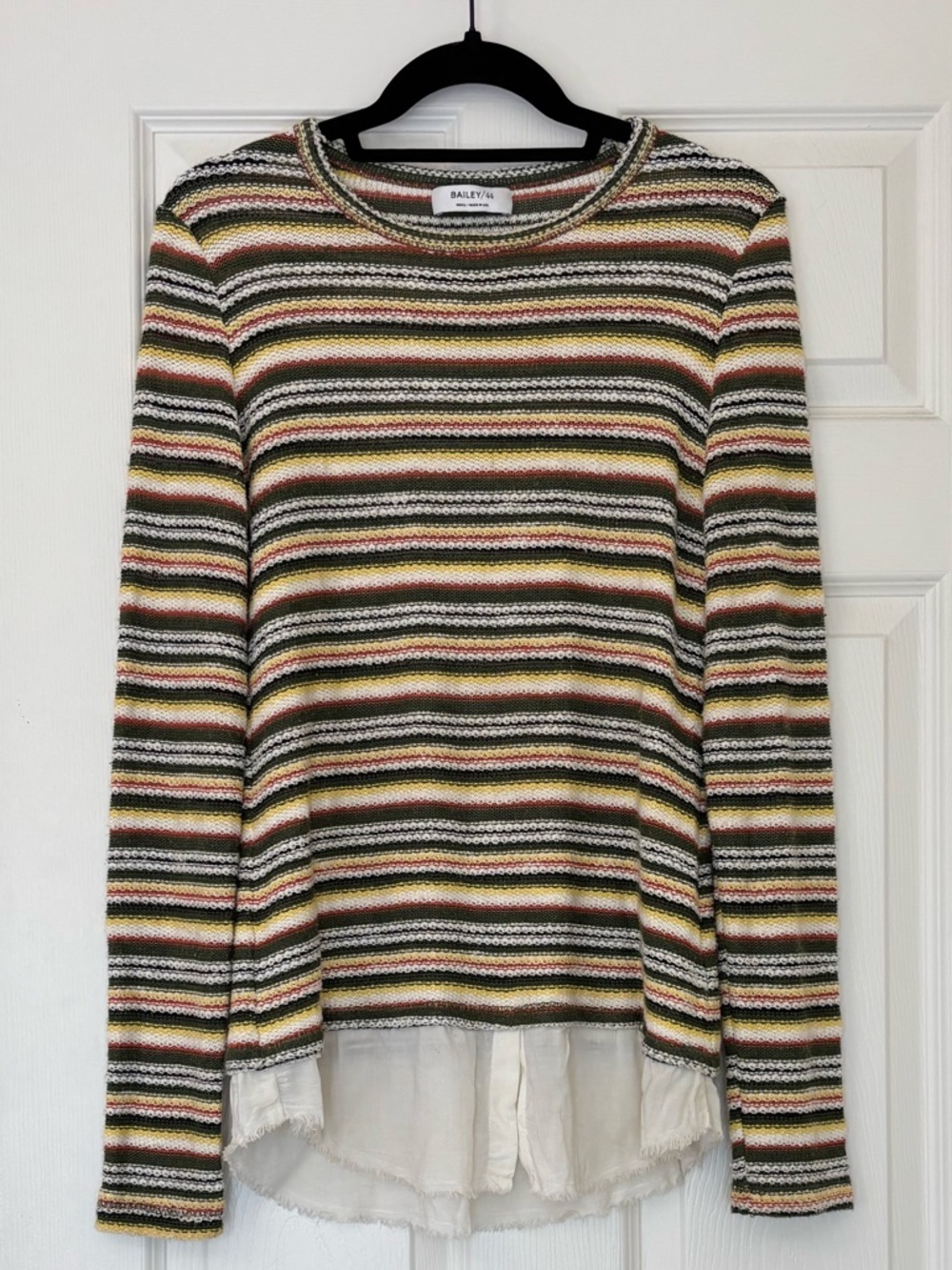 Bailey 44 Multicolored Striped Knit Cruz Top with Layered Look